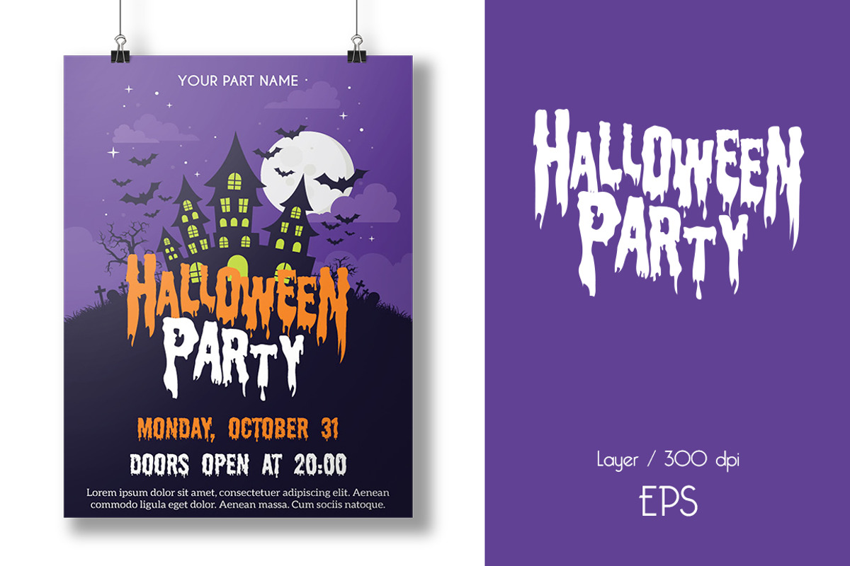 Halloween Party Poster, a Flyer Template by The G! Design