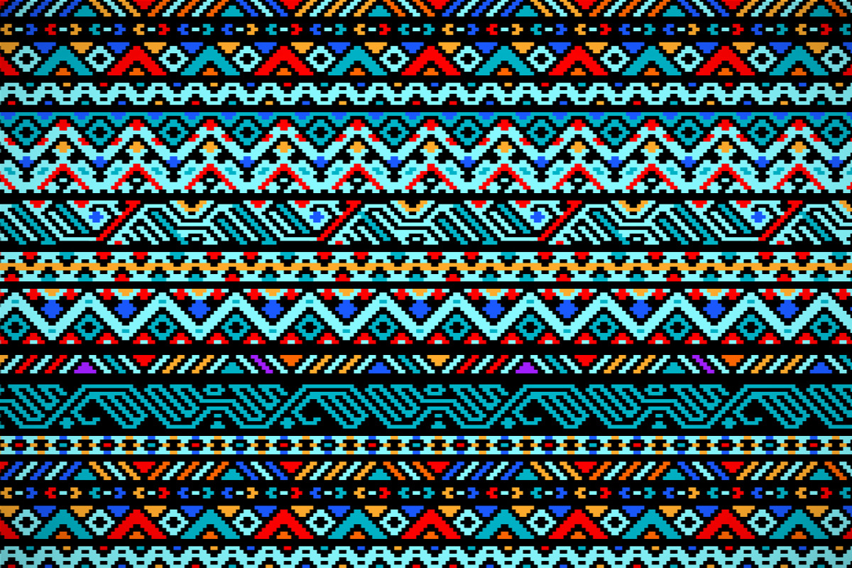 Blue and black aztec striped pattern, a Pattern Graphic by Natalyon
