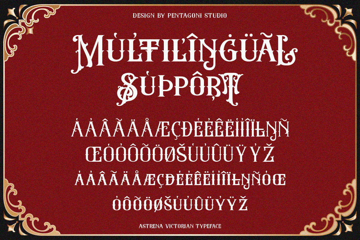Astrena | Display Typeface, a Blackletter Font by Pentagonistudio (Photo 13 of 15)