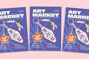 Modern Art Market Flyer, a Flyer Template by Gumico Studio. (Thumbnail 1 of 3)