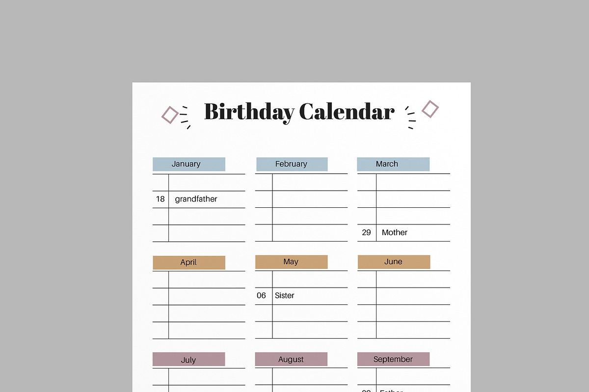 Birthday Calendar, a Stationery Template by MightyDesign (Photo 4 of 8)