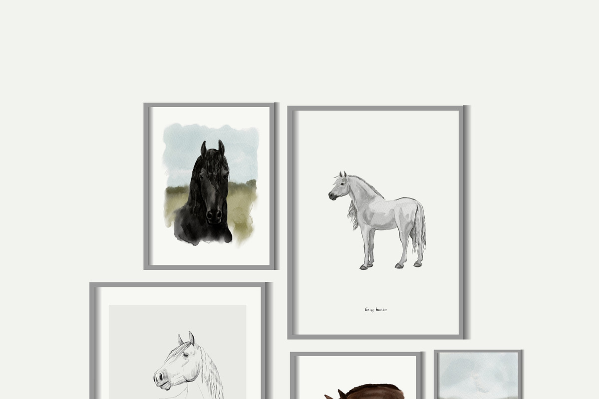 Freedom. Hand painted - horses., an Animal Illustration by Youksy (Photo 5 of 8)