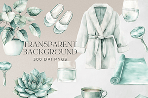 Watercolor Self-Care Clip Art, a Graphic by Asha Glenn Design Studio