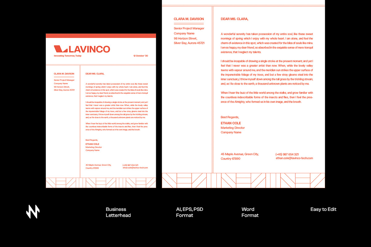 Red Minimal Letterhead, a Stationery Template by Neermana (Photo 1 of 4)