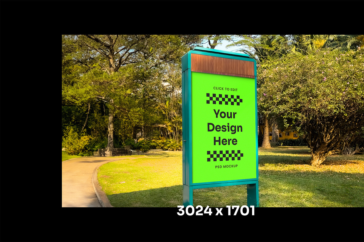 Digital Poster Mockup in Public Park, an Advertising Mockup by rodrigofkaminski (Photo 4 of 4)