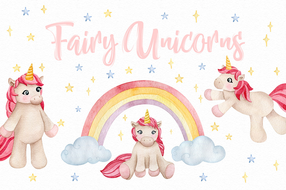 Fairy Unicorns, an Animal Illustration by CrystalinaShop (Photo 1 of 11)