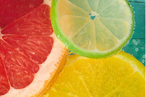 Slices of grapefruit, lemon, and, a Food & Drink Photo by darksoul72