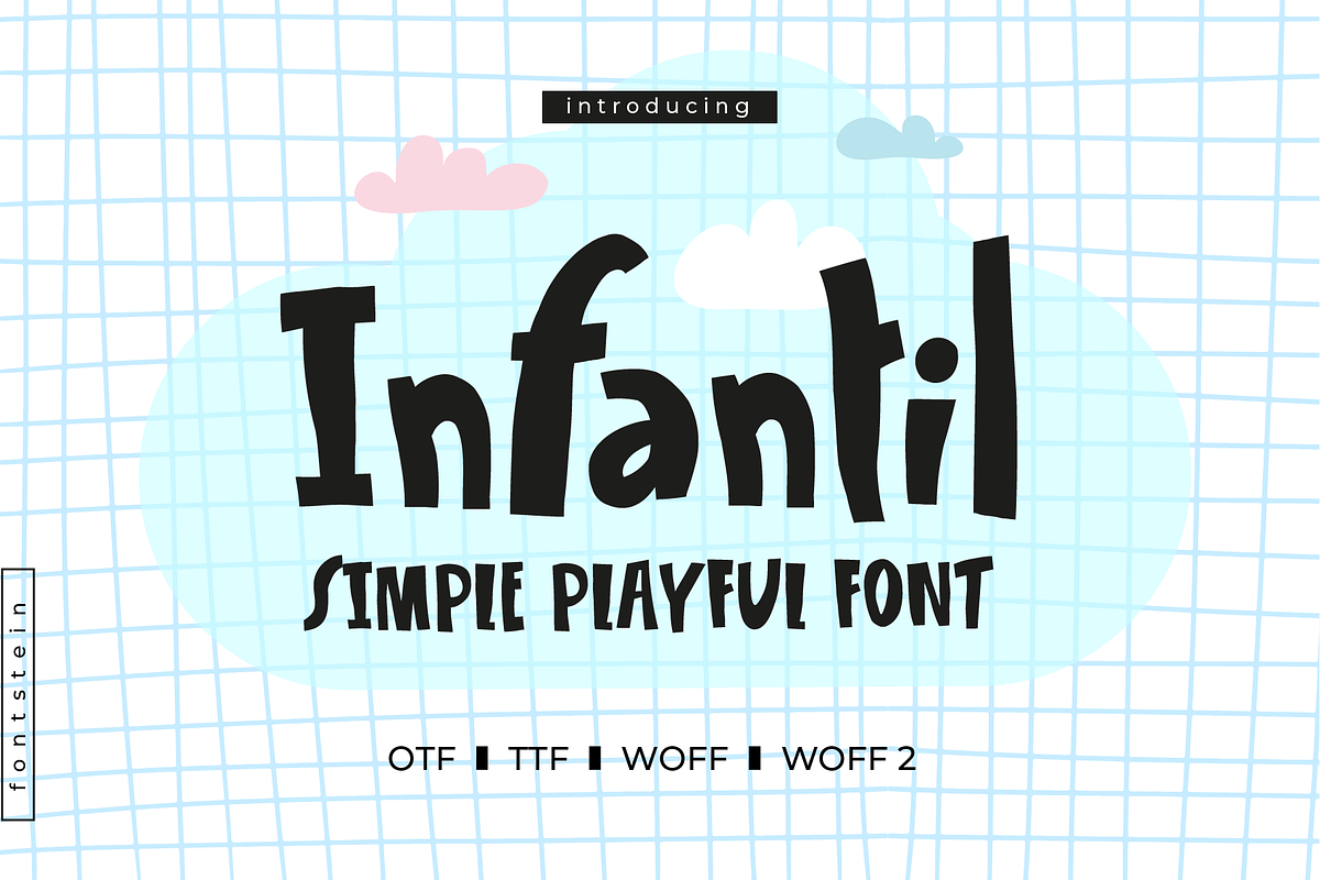 INFANTIL | Cute hand drawn font, a Font by Fontstein (Photo 1 of 10)