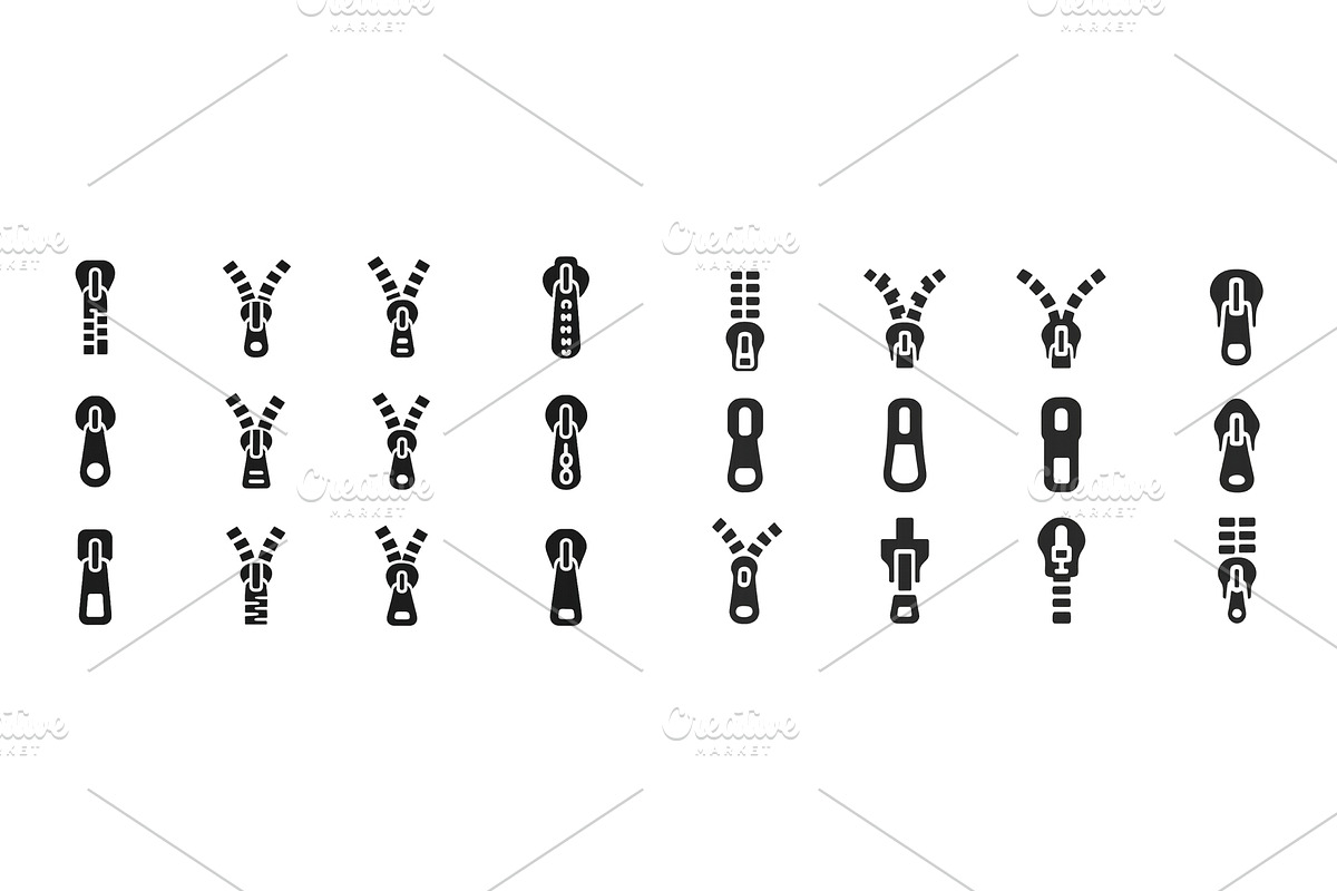 Collection of various zipper designs, an Illustration by ZinetroN