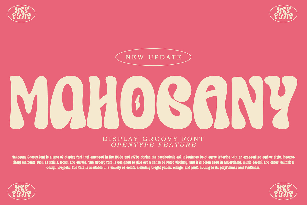 Mahogany - Groovy Font | NEW UPDATE, a Font by HeyFonts (Photo 1 of 19)