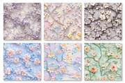 Pastel 3D Floral Trees Digital Paper, a Texture Graphic by Dream Creation (Thumbnail 4 of 6)