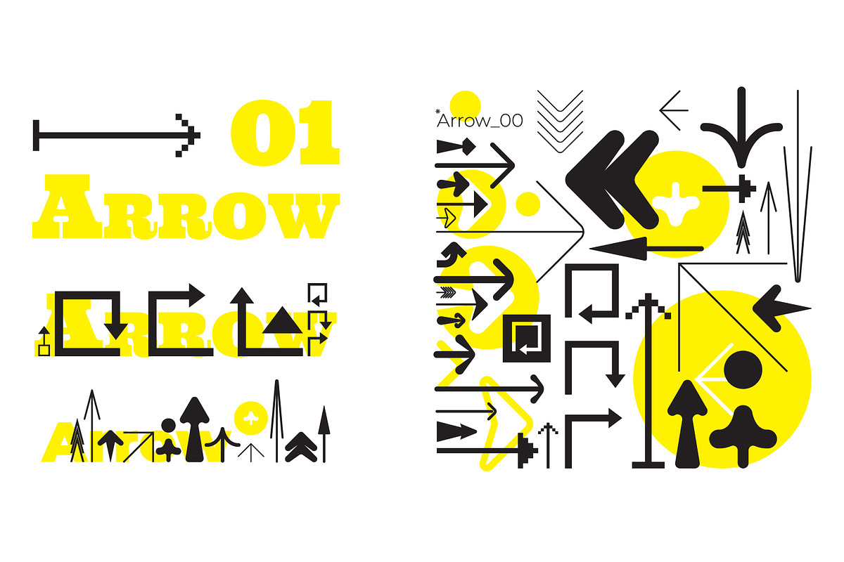 100 Arrows Set, an Object Graphic by softulka