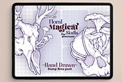 Floral Magical Skull Stamp Brushes, a Brush Add-On by TheDoodleSweets (Thumbnail 1 of 5)