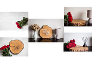 Mockup round wooden sign with flower, a Holiday Photo by VetalStock (Thumbnail 1 of 3)