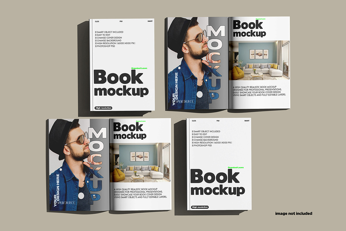 Book Mockup Set, a Books & Magazine Mockup by pixelmock (Photo 12 of 12)
