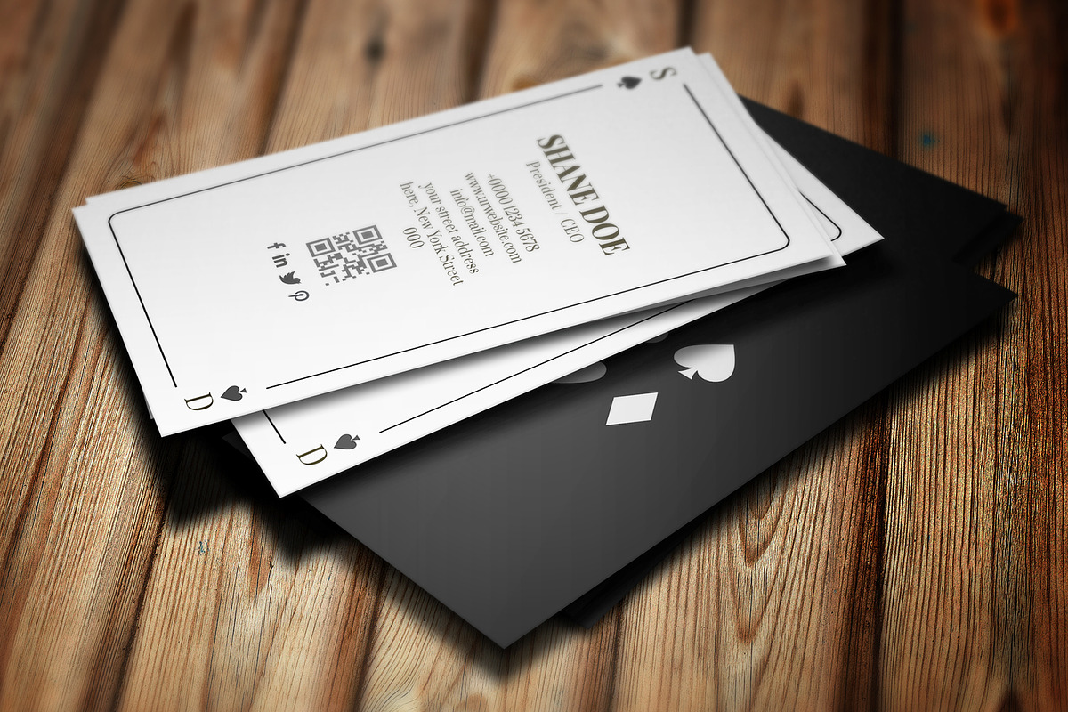 Casino or Poker Style Business Card, a Business Card Template by Saman Osama (Photo 2 of 6)