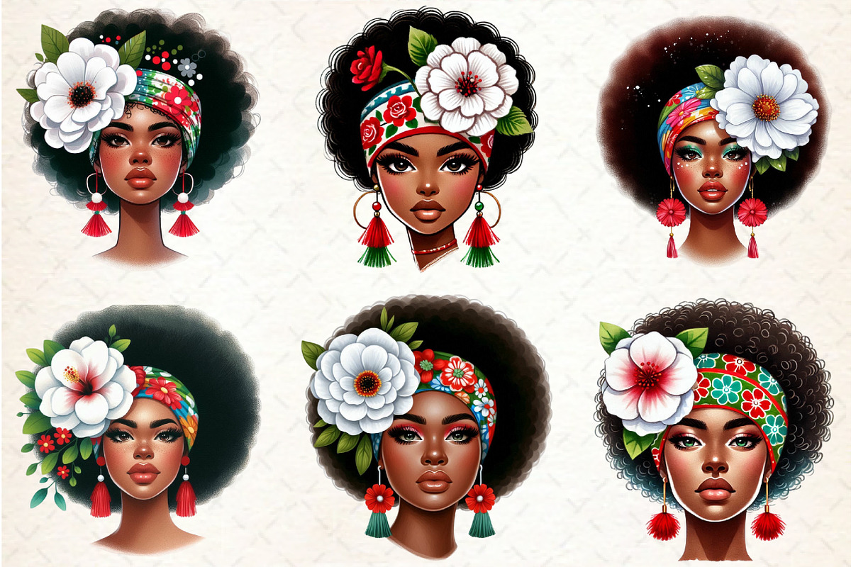 Black History Month Afro Girl Clipar, a Seasonal Illustration by Rose Art (Photo 2 of 4)