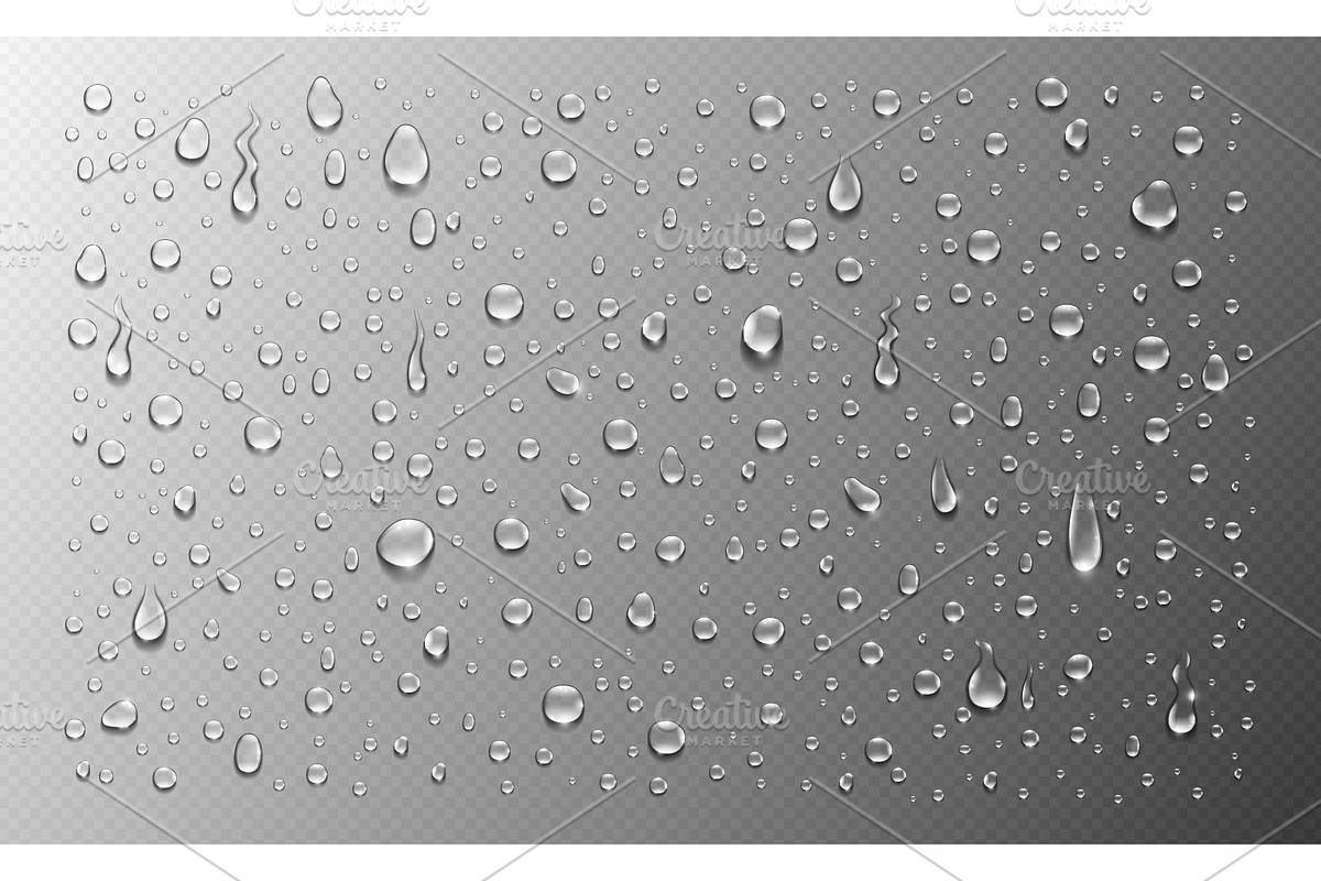 Realistic water drops, a Decorative Illustration by Yayasya