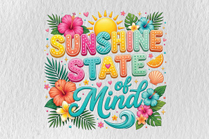 Tropical Beach Sunshine, Summer PNG, a Work Illustration by DreamPrint404