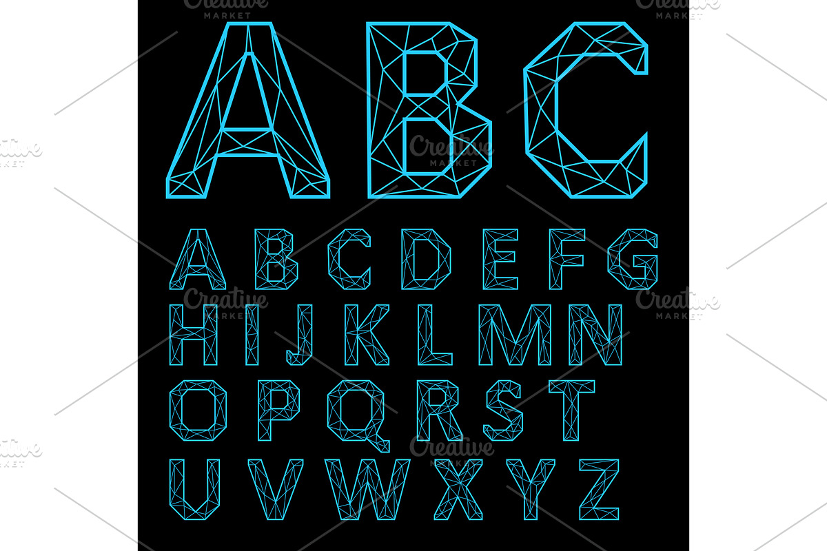 Neon letters. Alphabet, an Outline Icon by RODINA (Photo 1 of 3)