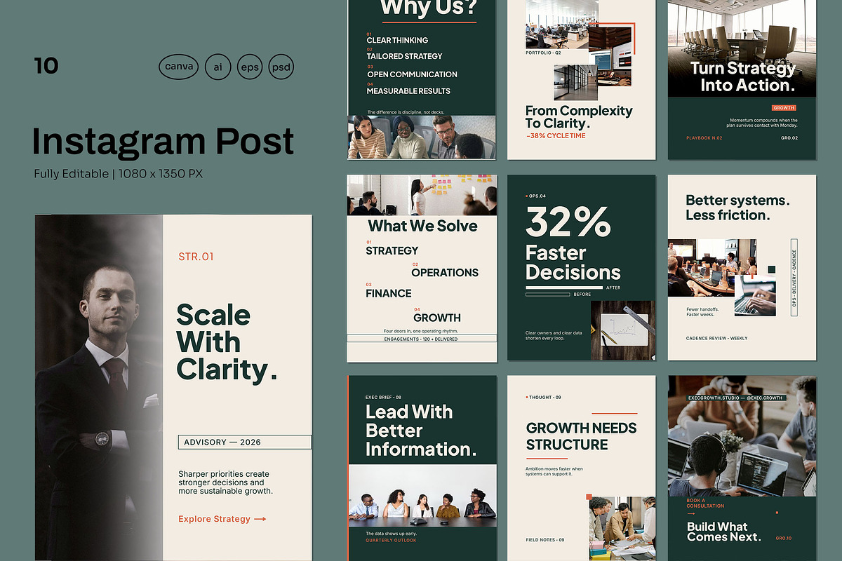 Business Advisory Social Media, a Social Media Template by Pitchlook.Studio (Photo 1 of 3)