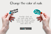 Woman hand Sticker Mockup., a Print Template by MockupMarket (Thumbnail 3 of 8)