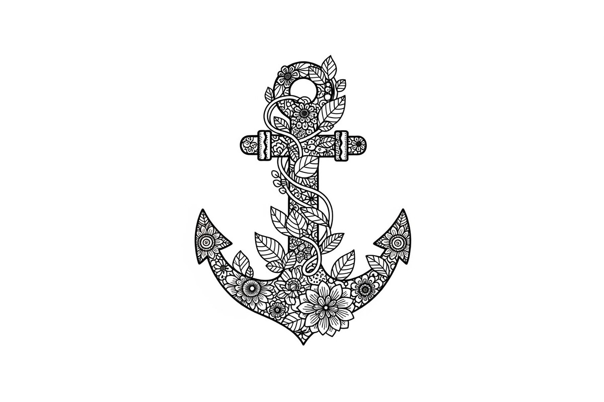 Ornamental Anchor Silhouette SVG, an Illustration by Designs_River (Photo 15 of 31)