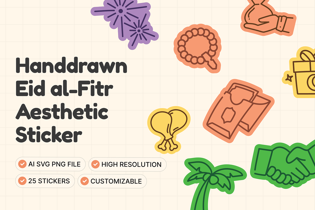 Handdrawn Eid al-Fitr Aesthetic, an Object Graphic by Illustrava (Photo 1 of 9)
