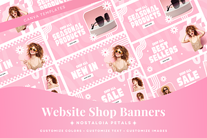 Pink Retro Shopify Website Banners