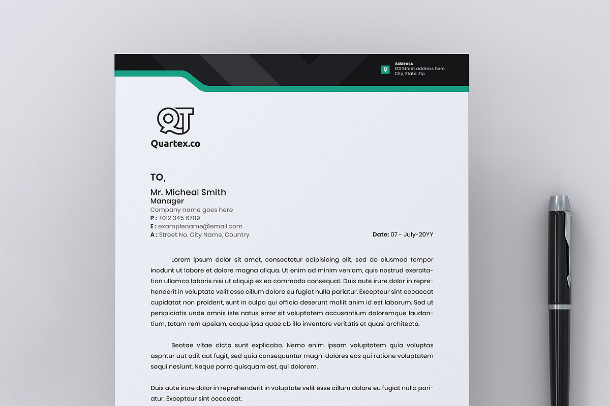 Letterhead Ms Word Google Docs Pages, a Stationery Template by Tbunny (Photo 3 of 6)