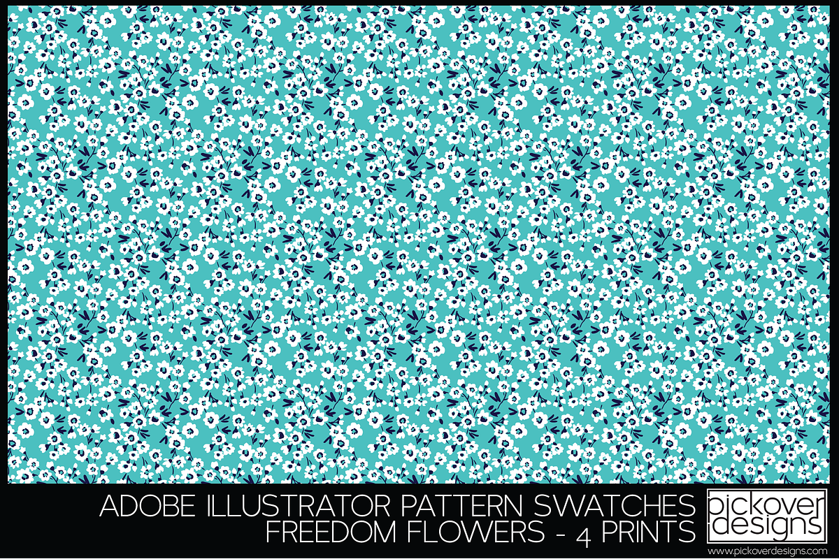 4 Freedom Flower Print Swatches, a Pattern Graphic by Pickover Designs (Photo 3 of 5)
