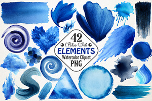 Blue Ink Elements, an Illustration by RobertsArt