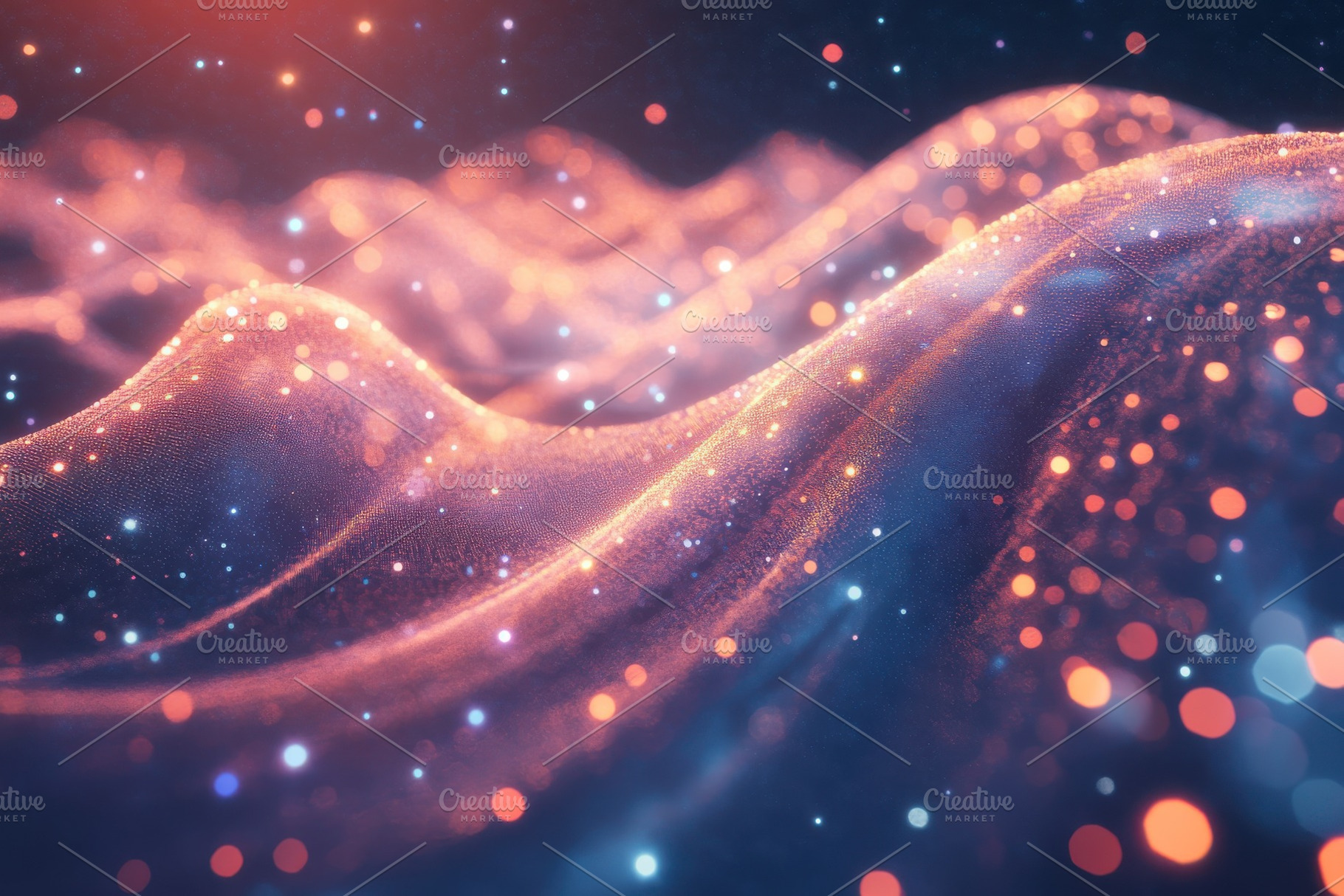 Glowing abstract waves of light and, a Photo by Pixeness Studio