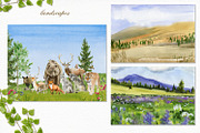 Forest watercolor designer toolkit, an Animal Illustration by Elegantia (Thumbnail 22 of 28)
