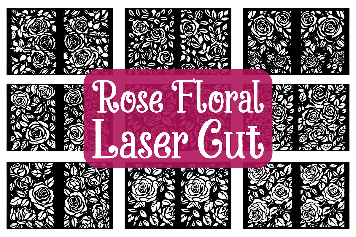 Elegant Rose Floral SVG Laser Cut, an Illustration by Creativeshirt
