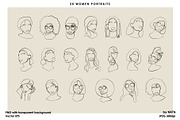 Modern Posters. Women line portraits, a Decorative Illustration by NKTN (Thumbnail 4 of 9)