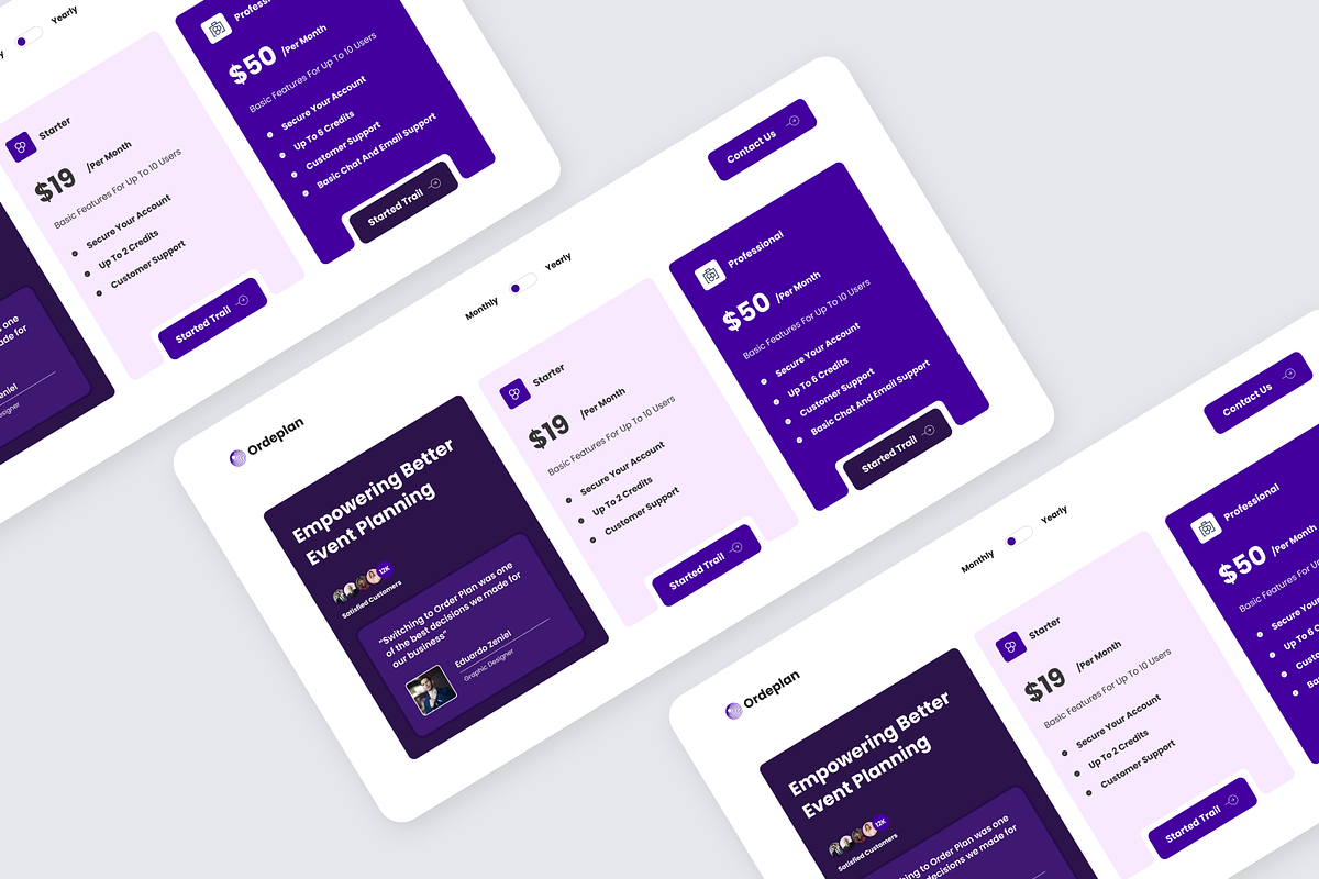 Orde Plan - Pricing Plan Hero Page, an UI Kit Template by Annora Studio (Photo 2 of 4)