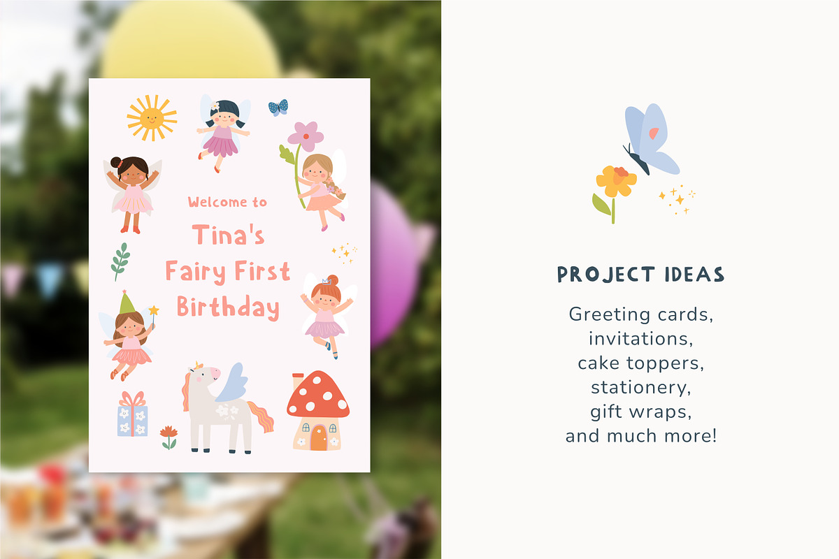 Pastel Fairy Birthday Clipart, a Person Illustration by Petit Citizen Design (Photo 4 of 7)