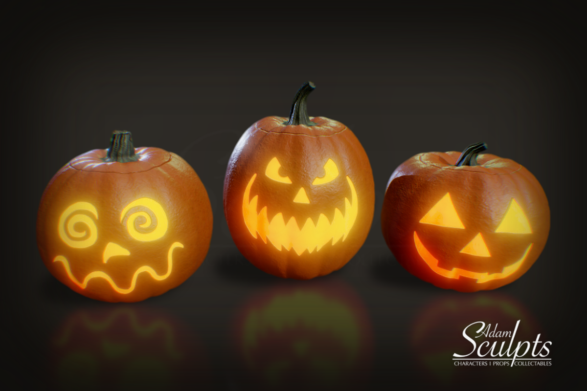 Decorative Pumpkins Selection 02, a Food & Drink 3D Model by Adam Sculpts (Photo 1 of 2)