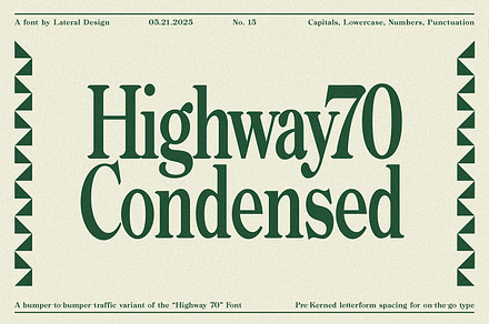 Highway 70 Condensed - Retro Serif, a Serif Font by Lateral Design