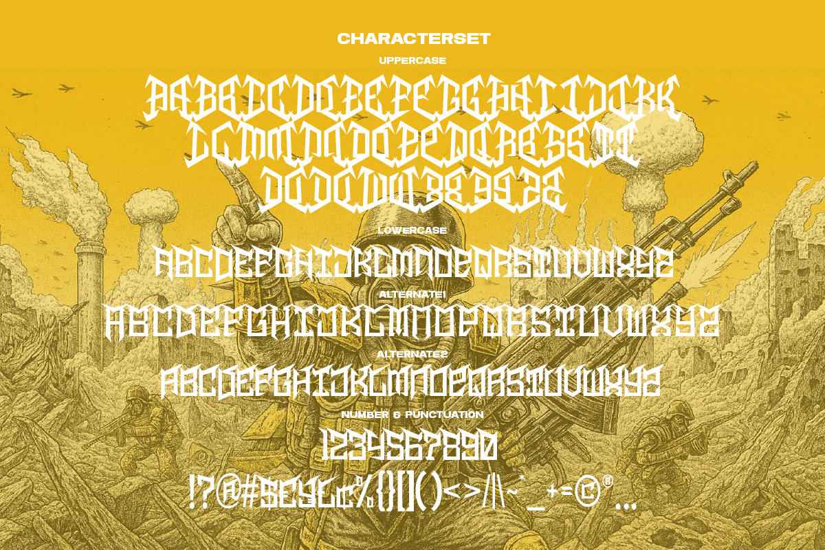 Dawnee Thrash Metal Display Font, a Font by Ronny Studio (Photo 9 of 9)