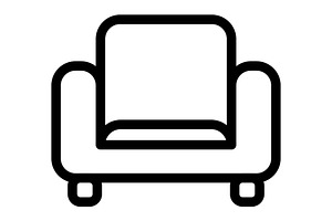 Sofa icon, an Icon by Sumberpangan