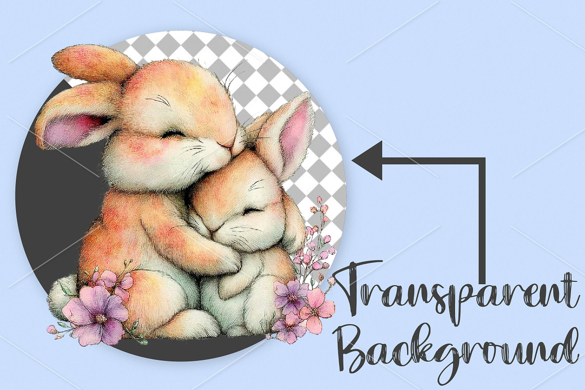 Whimsical Mother's Day Bunny Clipart, a Seasonal Illustration by Canvas Craft (Photo 2 of 7)