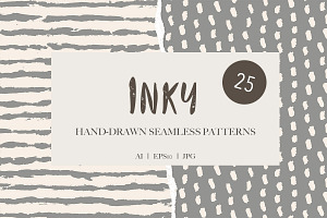Inky Seamless Patterns Set