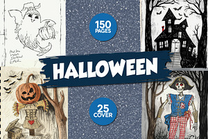 Haunted House & Pumpkin Art, an Illustration by musafir_fashion