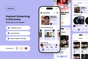 Castoria - Sleek Podcast App UI Kit, an App Template by twinstd