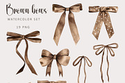 Brown and black watercolor bows, an Object Illustration by LeriaArt watercolor (Thumbnail 3 of 5)
