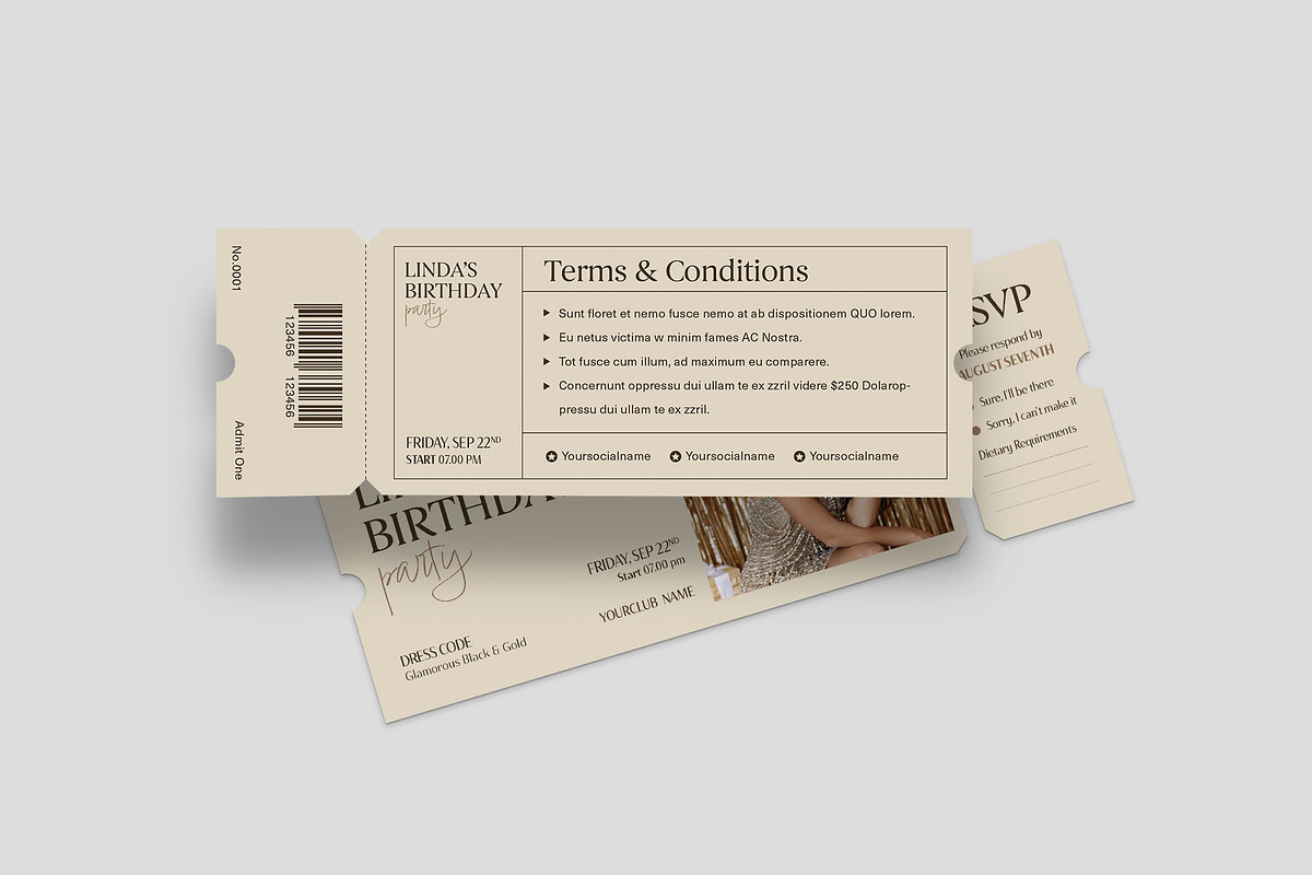 Event Ticket Template, an Invitation Template by BrandPacks (Photo 4 of 5)