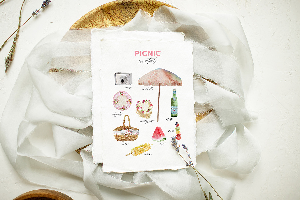 JUNE Watercolor Summer Collection, a Decorative Illustration by Kaleriia (Photo 9 of 15)