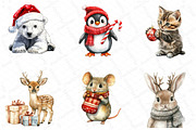 Christmas Animals Watercolor Clipart, an Illustration by DreamPrint404 (Thumbnail 2 of 5)